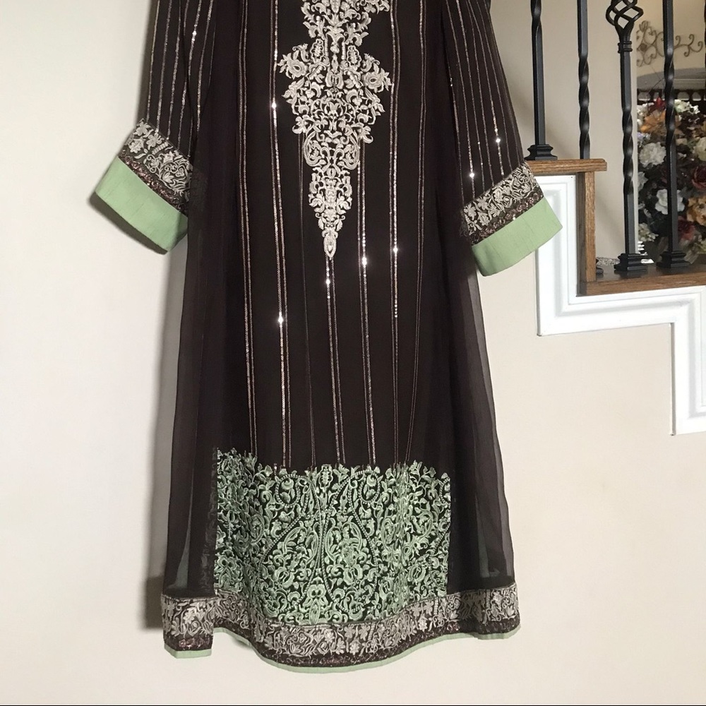 Pakistani Thread and Motifs chiffon dress